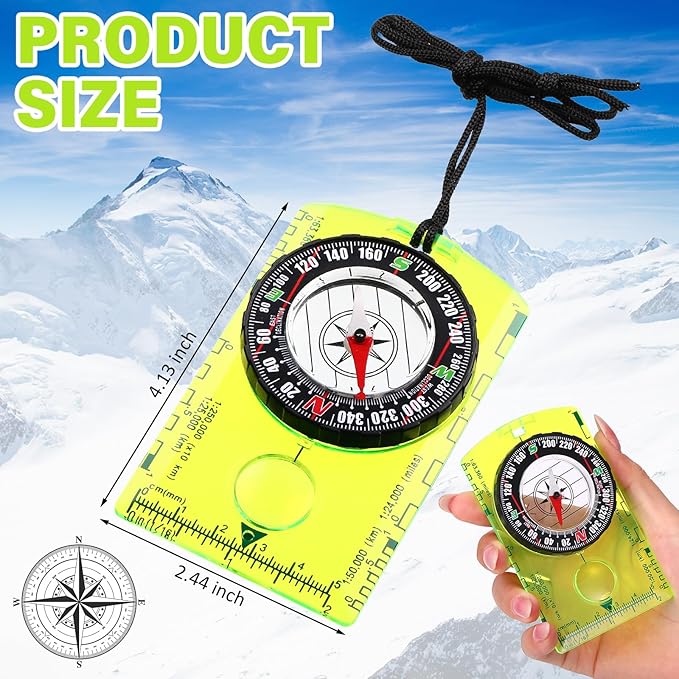 Geiserailie Acrylic Orienteering Compass Hiking Backpacking Map Reading Compass for Navigation and Survival Outdoor Exploring