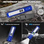 Rechargeable Flashlights High Lumens - Super Bright Small Pocket Magnetic Flashlight, 8 Modes LED Tactical Flash Light, Dual Button Powerful Flashlight for Camping (2, Klein Blue)