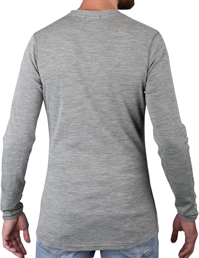 MERIWOOL Mens Base Layer - 100% Merino Wool Midweight Long Sleeve Thermal Shirt