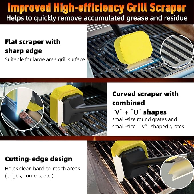 Bristle-Free Steam Cleaning Grill Brush, Safe for All Grill Griddle, Heat-Resistant Head, BBQ Grilling Gift for Men