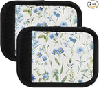 Blue Wildflower Watercolor Luggage Handle Wrap for Suitcase Luggage Tags Handle Covers Identifiers Soft Decorations Travel Accessories 2 Pack