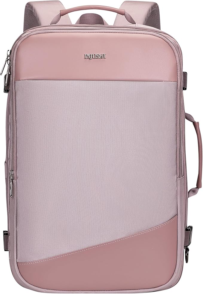 PIJUSHI Travel Backpack for Women Carry on Suitcase Backpack Flight Approved Personal Item Bag Fits 16 Inch Laptop(PE035 Light Purple)