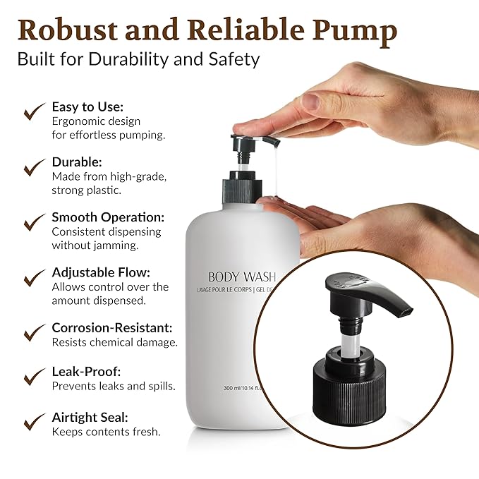 Shampoo Conditioner Body Wash and Lotion Kit 4 Pump Bottles Per Case Each 10.14 Fl oz/300 ML Aloe vera, Green Tea Extract Infused Hotel Toiletries