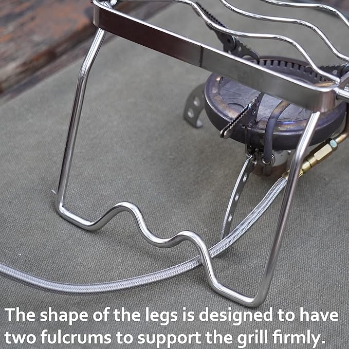 CAMPINGMOON Portable Folding Camping Campfire Grill over Fire Split Stoves 304 Stainless Steel (7’’L (MS-1001))