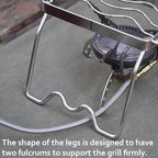 CAMPINGMOON Portable Folding Camping Campfire Grill over Fire Split Stoves 304 Stainless Steel (13.8’’L (MS-1111))