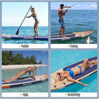 Inflatable Paddle Boards for Adults and Youth, 11'x33 Wood Grain Stand Up Paddle Board with SUP Accessories, Portable Inflatable Paddleboard for All Skill Levels,Blow Up Paddle Board as Present