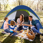 Camping Tent 4 Person, Waterproof Windproof Tent with Rainfly Easy Set up-Portable Dome Tents for Camping