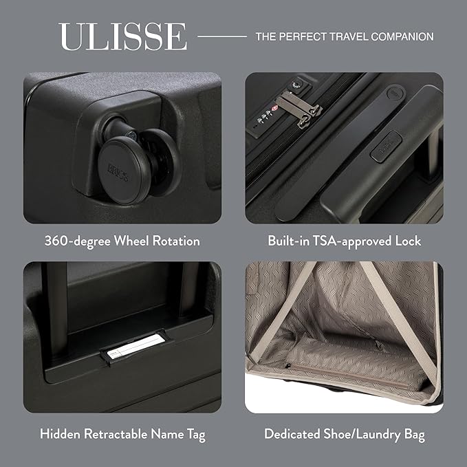 Bric's 30" Expandable Spinner Suitcase - Travel Luggage with TSA-Approved Lock and Hard Shell Exterior - B|Y Ulisse - Black