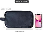 Elviros Toiletry Bag for Men, Large Travel Shaving Dopp Kit Water-resistant Bathroom Toiletries Organizer PU Leather Cosmetic Bags