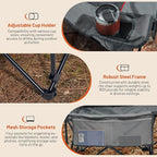 Timber Ridge Heated Double Camping Chair, 700 lbs Heavy Duty Outdoor Folding Camp Couch, Oversized Comfort Loveseat Camping Chairs Perfect for Outdoor Sports, Camping, Lawn(Power Bank not Included)