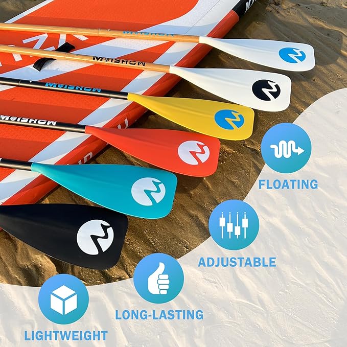 SUP Paddle Board Paddle - Adjustable Paddleboard Paddle Oar 4-Piece Floating Aluminum SUP Kayak Paddle