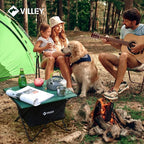 VILLEY Portable Camping Side Table, Ultralight Aluminum Folding Beach Table with Carry Bag for Outdoor Cooking, Picnic, Camp, Boat, Travel