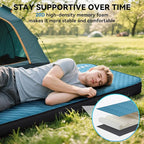 HEETA Self Inflating Sleeping Pad with Electric Pump, 4" Ultra Thick Memory Foam Camping Mattress, 9.5 R-Value Insulated Sleeping Mat, Easy to Inflate & Deflate for Camping Car Travel Tent Cot Bed