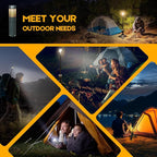 Telescopic Camping Lights, Rechargeable 10500mAh Camping Lantern with Storage Bag, Waterproof LED Camp Lamp with Magnetic, Portable Outdoor Tent Light for Hiking,Emergency,Fishing (Gray)