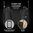 Briggs & Riley Cabin Spinner - Carry On Luggage for Travel, Suitcases with Wheels, Softside Rolling Bag for Men & Women, Fits Under Plane Seat, Interlocking Handle - Baseline Collection, Black
