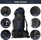 90L Hiking Backpack, Camping Travel Backpack with Rain Cover Lightweight Travel Daypack for Climbing Camping Touring (Blue)