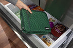 PackIt Freezable Classic Lunch Box, Checker Wave Olive, Built with ECOFREEZE Technology, Collapsible, Reusable, Zip Closure With Zip Front Pocket and Buckle Handle, Designed for Fresh Lunch On the Go