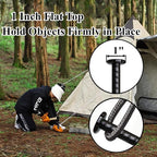 16 Inch Rebar Stakes 10 Pack Heavy Duty Ground Anchors 1/2 Inch Diameter Galvanized Steel Asphalt Anchoring Metal Spikes for Speed Bump, Parking Curb and Camping Tent