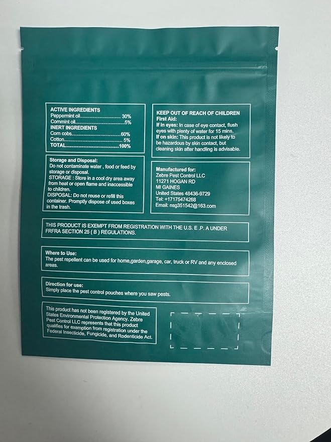 Pest Control Pouches, Rodent Repellent Repel Mice, Mouse, Rats, Ants, Roaches, Spiders, Moths & Other Pest, Mouse Rat Repellent Safe for Kids & Pets, Mice Repellent 8P