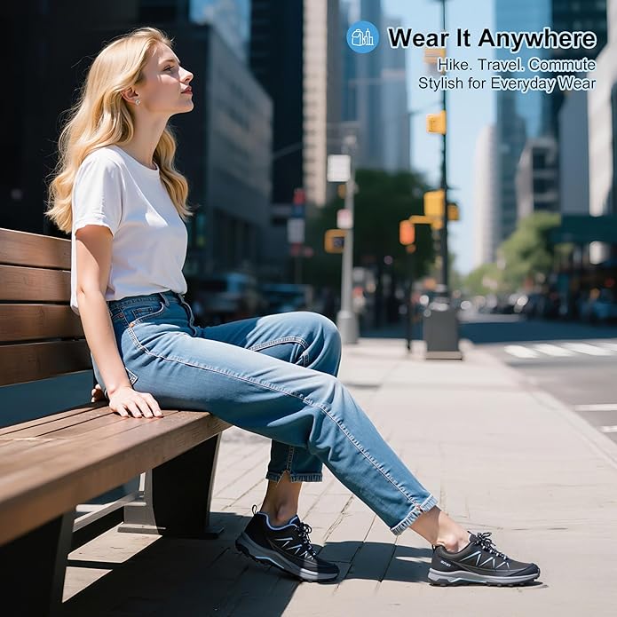 Women’s Hiking Shoes Lightweight Breathable Sneakers – Comfortable Non Slip Trail Walking Shoes for Outdoor Travel & Everyday Wear