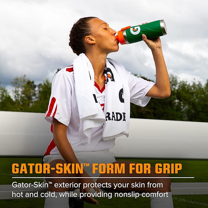 Gatorade Stainless Steel Sport Bottle, 26oz, Double-Wall Insulation, Green , 26oz (Pack of 1)