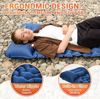 KingCamp Sleeping Pad for Camping, Ultralight Connectable Inflatable Sleeping Pad Camping Mattress with 6.3" Built-in Pillow & Foot Pump for Backpacking Hiking Tent Cot