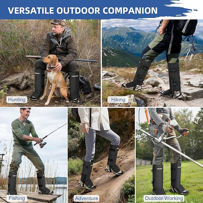 CAMULAND Snake Gaiters for Men & Women, Durable Waterproof Snake Guards for Lower Leg Protection