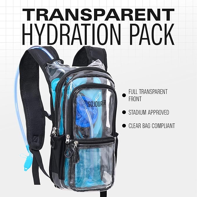 Sojourner Hydration Pack, Hydration Backpack - Water Backpack with 2l Hydration Bladder, Festival Essential - Rave Hydration Pack Hydropack Hydro for Hiking, Running, Biking, Festival Gear