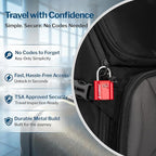 Forge 1''x1'' TSA Approved Luggage Locks: Ultra Secure dimple Key Travel Locks with zinc Alloy Body, for Luggage, Travel Cases, Backpacks, Red 2PK.