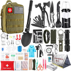 Survival Kit, Gifts for Men Women Teen Boys, 252 pcs Survival Gear and Equipment Mini First Aid Kit for Car Home, Emergency Kit with Molle System for Earthquake, Outdoor Adventure, Car Travel