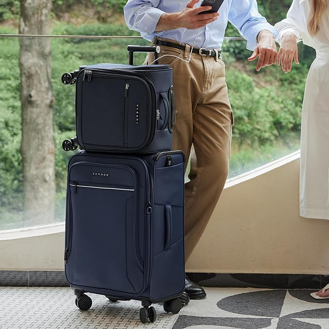 Verage Underseat Carry On Luggage with Wheels & USB Port,14 inch Wheeled Spinner Bag Carry-on Luggages for Airlines, Lightweight Suitcase Men Women, Pilots and Crew (14.5-Inch Plus Underseat Pro)