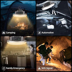 Transparent Portable Rechargeable LED Camping Lights,Waterproof Outdoor Light with 5000Lm,Super Bright Hanging Lanterns for Tents, Canopies & Outdoor Emergencies（Infinitely dimmable）