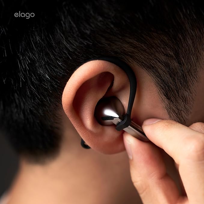 elago Ear Hooks Designed for Samsung Galaxy Buds 3 &Galaxy Buds 3 Pro Earbuds Accessories, Anti-Slip, Ergonomic Design, Comfortable Fit (Dark Gray)
