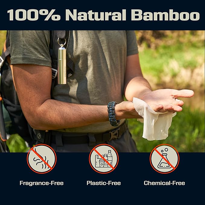 Compressed Towel Tablets - 100% Bamboo Camping Toilet Paper Tablets, Great for Hiking, Travel and Backpacking - Disposable Washcloths, Body Wipes, Paper Towel Coin Tissue - 100/250/500 Pack
