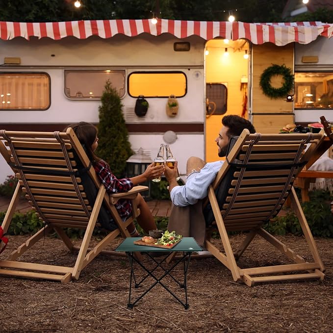 VILLEY Portable Camping Side Table, Ultralight Aluminum Folding Beach Table with Carry Bag for Outdoor Cooking, Picnic, Camp, Boat, Travel