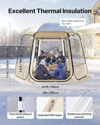 VEVOR Pop up Sports Tent, 8 Sizes Optional Clear Bubble Tent for 1-6 Person, Waterproof Outdoor Pod with Floor Mat & Top Cover, Garden Igloo Dome Tents Camping Shelter for Sports Watching