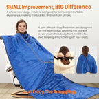 4-in-1 Large Outdoor Blanket - Waterproof & Windproof Thickened Warm Fleece Camping Blanket for Stadium, Hiking, Sporting Events - 81"x57", Packable (Sapphire Blue)