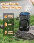 Solar Camping Lantern 4 Pack, Rechargeable LED Lantern with Flashlight, USB-C & Solar Powered, Collapsible Emergency Lights for Hurricane, Power Outages, Outdoor Use
