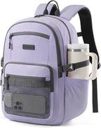 LOVEVOOK Laptop Backpack Women with 40oz Cup Holder Buckle Strap, 17.3 Inch Tech-Ready Work Backpack, TSA-compliant for Travel & College with Versatile Mesh Pocket, Mauve