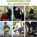 ATEPA 4-in-1 Travel Cushion, Ultralight Portable Inflatable Pillow Seat Cushion Neck & Back Support Travel Bag with Zippered Protection & Convertible Strap for Airplane Camping Backpacking