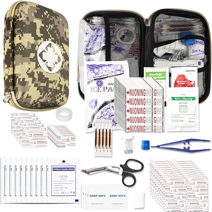 Car-Home Survival First-Aid Kit Emergency-Kit - Camouflage 273Piece Equipment Travel Supplies First Aid Set Home Essentials Camping Hiking YIDERBO