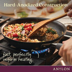 Anolon Advanced Hard Anodized Nonstick Divided Grill / Griddle Pan / Skillet - 12.5 Inch, Gray