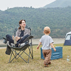 EVER ADVANCED Camping Chairs, Lawn Chairs Outdoor Sports Chairs, Folding Chair 2 Pack Camping Chairs for Adults, Supports 400lbs, Green