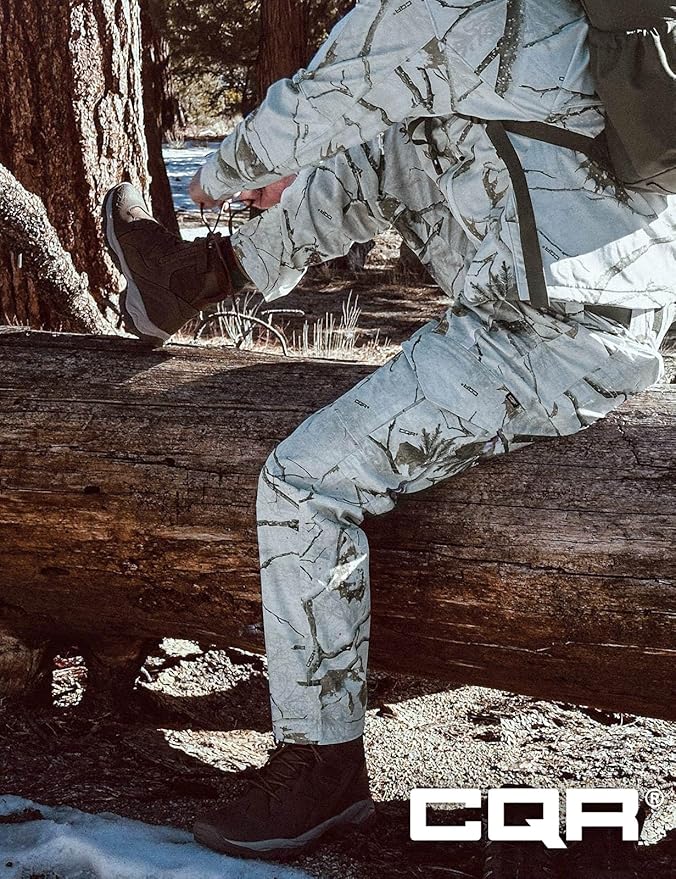 CQR Men's Flex Ripstop Tactical Pants, Water Resistant Stretch Cargo Pants, Lightweight EDC Hiking Work Pants