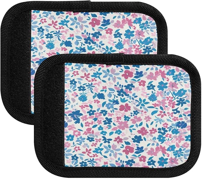 Qilmy Fresh Style Floral Fragments Luggage Handle Wrap 4Pack Luggage Identifiers Tag Comfort Handle Grips Cover for Stroller Suitcase Bag Airplane Travel Accessories1497