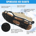 Spikeless Ice Cleats Snow Traction Crampons Anti-Slip Ice Grippers for Shoes and Boots Indoor Slip-On Ice Traction Devices Aids Rubber Footwear for Indoor/Outdoor