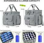 36L Large Soft Cooler Insulated Cooler Bag Soft Sided Collapsible Coolers for Travel, Camping, Beach. Leakproof, Waterproof, Expandable, 36L