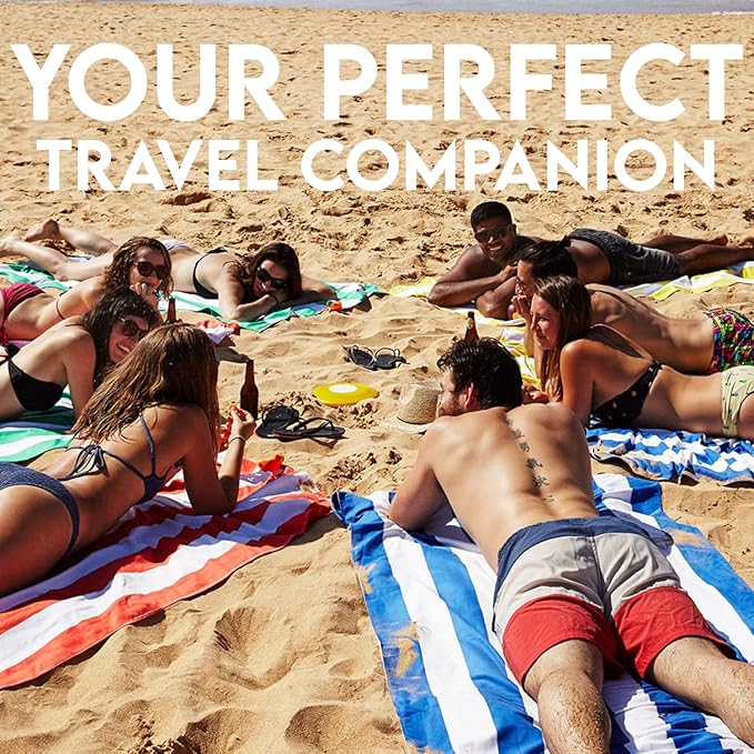 Dock & Bay Beach Towel - Quick Dry, Sand Free - Compact, Lightweight - 100% Recycled - Includes Bag - Cabana - Cancun Green - Large (160x90cm, 63x35)