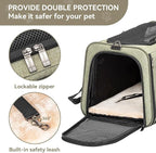 Petsfit 19"X12" X12" Expandable Pet Carrier, Square Expansion Reduces Pet Anxiety, Escape-Proof Self-Locking Zippers, 3 Easy-Access Entrances, for Cats & Small Dogs up to 18 lbs