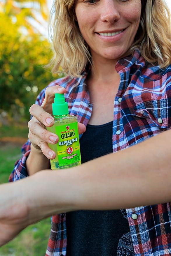 Mosquito Guard 4 oz fl Organic Mosquito Repellent Spray for Body - DEET Free Natural Bug Spray Travel Size - Mosquito Repellent Indoor - Insect Repellent Spray - Travel Bug Spray for People Outdoor